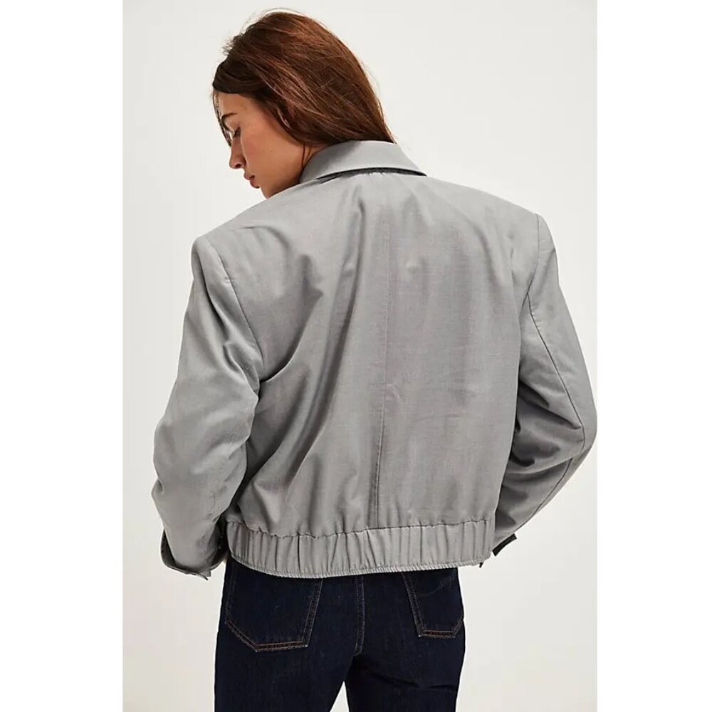 Free People Agnes Solid Bomber Jacket - image 2